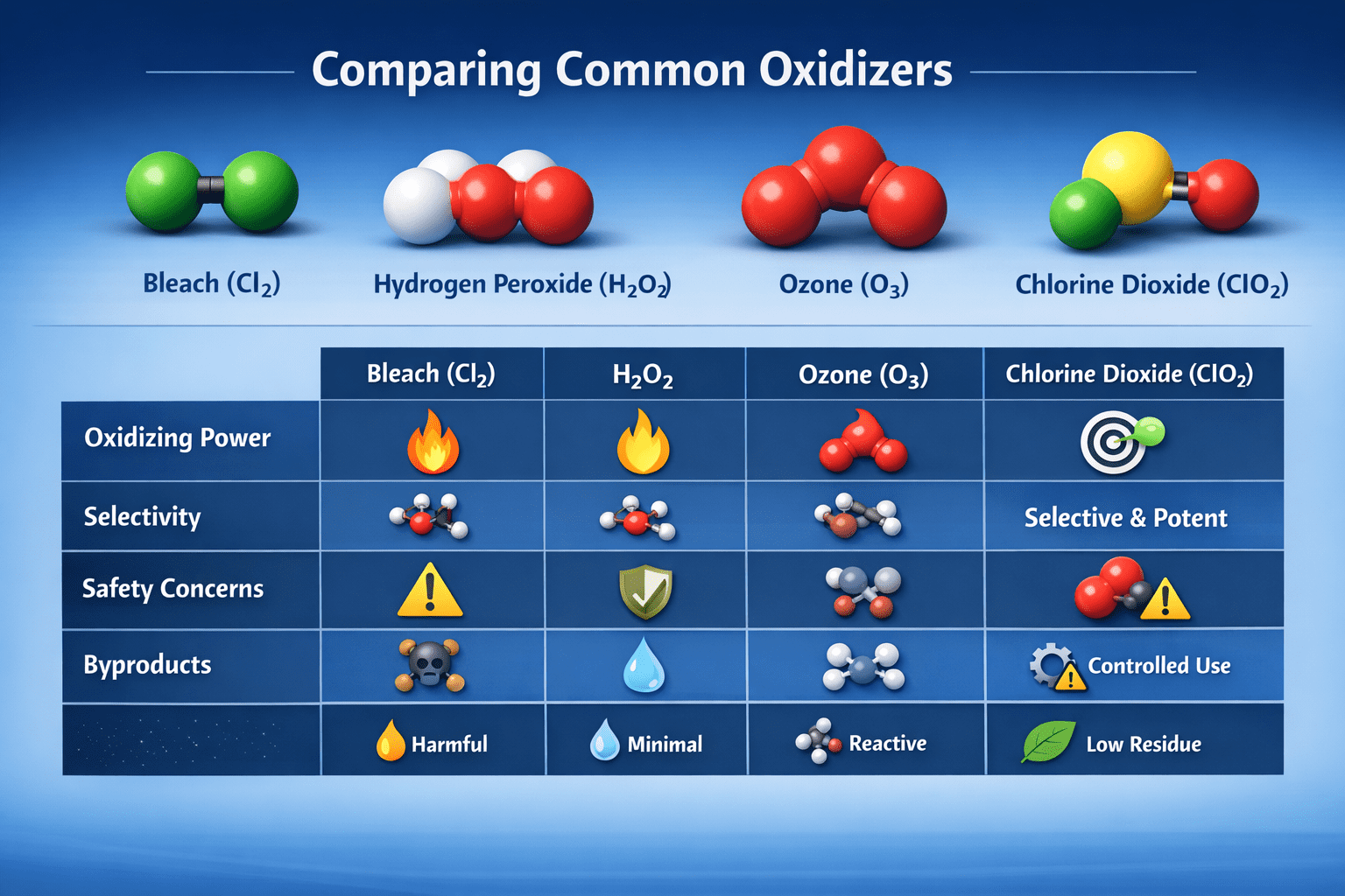 ClO2 Comparison Chart
