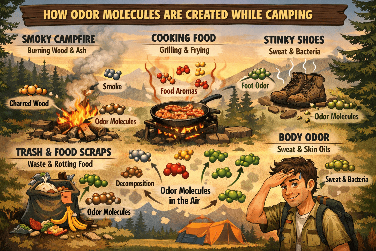 Odor in camping.