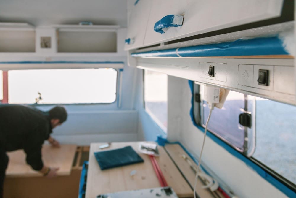 Storage holds in a boat