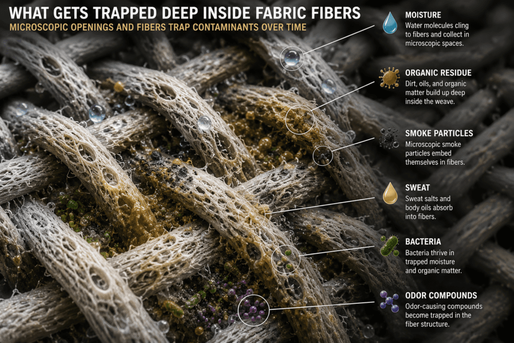 image of why fabrics hold in odor smells and mold.